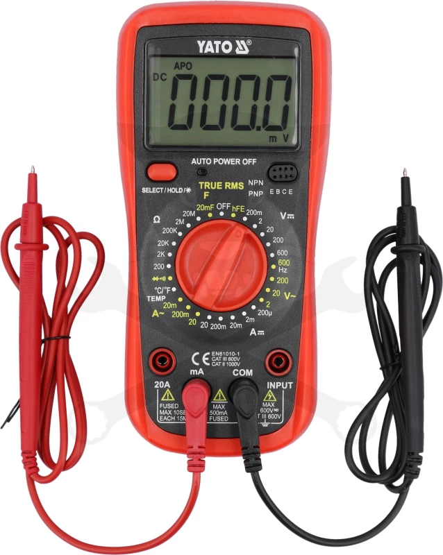 Multiméter, digitális DC 600 / AC 600V - Yato
