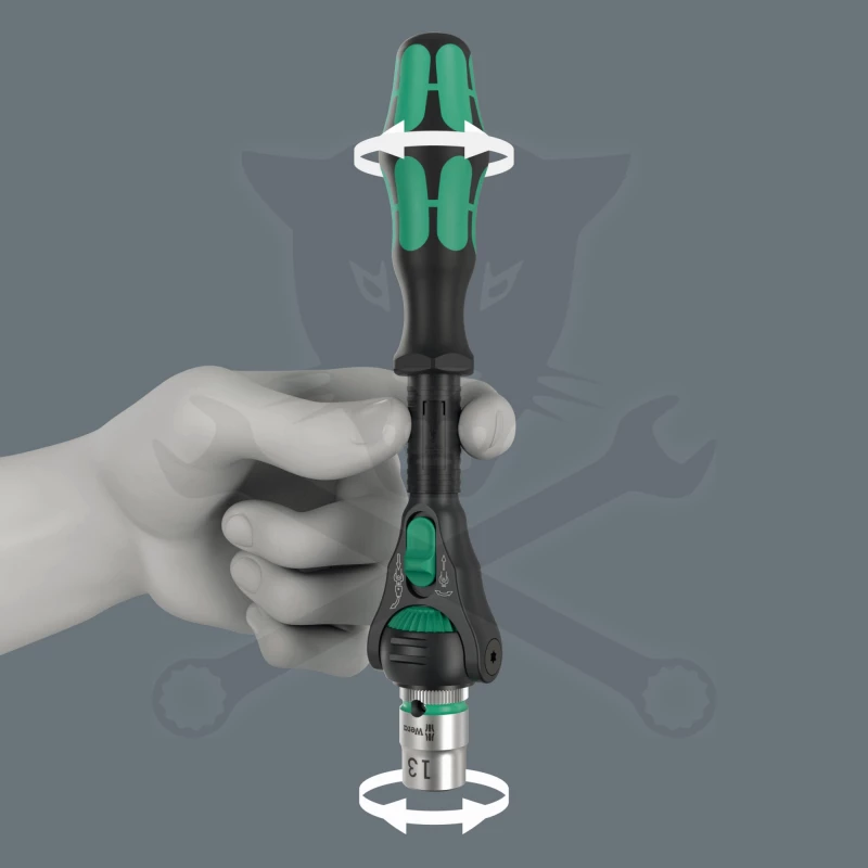 Crowa racsnis kulcs 1/2" 72 fog forgó fejű + nyelű - Black Edition