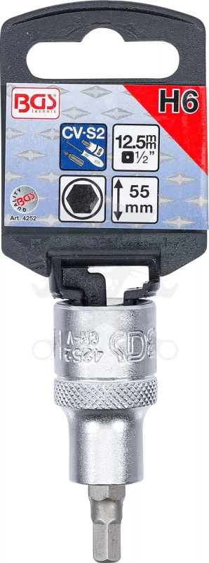 Rátűzőkulcs - crowa+bit 1/2" imbusz 6 mm - BGS