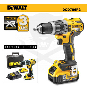 Ütvefúró-csavarbehajtó, akkus 18V 70 Nm 2db 5Ah - kefementes- DeWalt