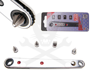 Bit tartó, racsnis extra vékony