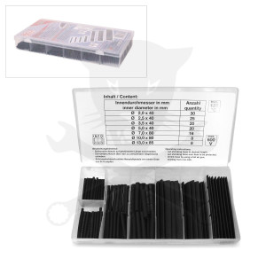 Zsugorcső készlet - fekete 127 db