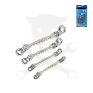 Torx csillagkulcs készlet 4 db-os csuklós - 8 méret: E6 - E24 - AT18