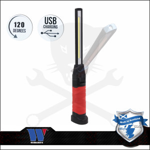 Szerelőlámpa LED 01 COB ledes 6 mm vékony, 6W-os akkus USB + mágnes