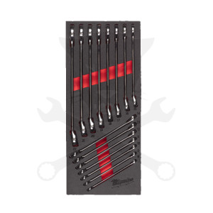 Csillag-villáskulcs készlet metrikus 15 db-os, tálcás - Milwaukee