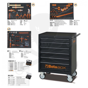 Szerszámos kocsi gyári-felszerelt 196 db-os 6 fiókos - Beta Easy