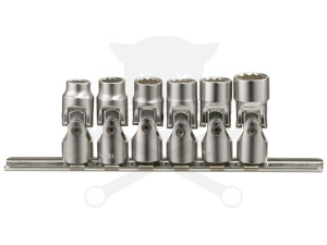 Dugókulcs - crowafej klt 1/4" csuklós COLOS 6 db-os Genius