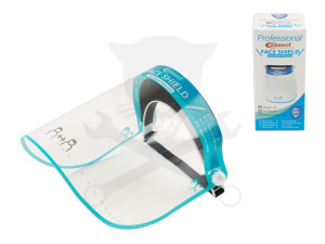 Arcvédő pajzs szivacsos homlokvédővel és gumifejpánttal - víztiszta-