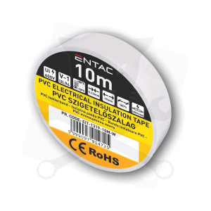 Szigetelőszalag 20m fehér 0.13x19 mm - Entac