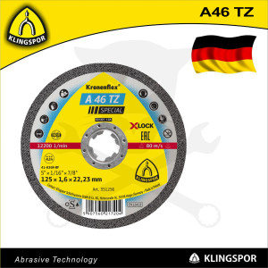 Vágókorong 125 x 1.6 x 22.23 mm INOX 80m/s - X-Lock A 60TZ - Klingspor