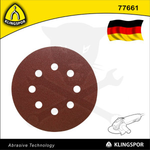 Csiszolópapír, tépőzáras 200 mm P120 8 lyukú PS 22 K - Klingspor