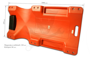 Aláfekvő műanyag piros 6 kerekű - 40"