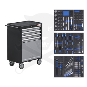 Szerszámos kocsi gyári-felszerelt 151 db 4 fiókos BGS