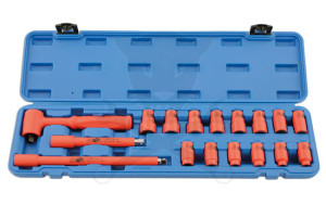 Dugókulcs készlet VDE 1000 V Szigetelt/Hibrid szerszám készlet3/8" 17 db-os