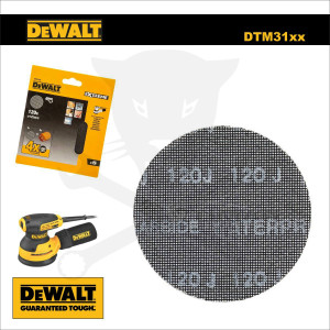 Csiszolólap, hálós 125 mm - Szemcse: 120G - 5 db DeWalt