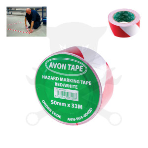 Jelzőszalag piros-fehér 33 méter x 50 mm öntapadós (AVN-964-4040D)