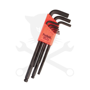 Imbuszkulcs készlet hosszú, gömbv. 1.5-10 mm ProHold - PBLX9M Bondhus