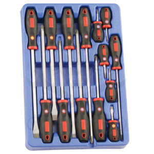 Tálcás Genius csavarhúzó készlet SL + PH + PZ 14 db-os - 1/2