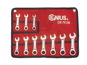 Csillag-villás racsnis készlet 10r. 10-19 mm rövid - Genius