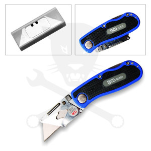 Kés univerzális - összecsukható - 150 mm - trapézpengés - BGS