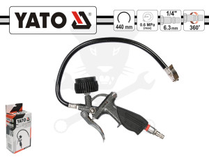 Gumiabroncs nyomásmérő - kerékfúvató 0-10 bar Yato