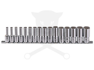 Dugókulcs - crowafej készlet 3/8" 12 szögű hosszú 6-21 mm 16 db Genius