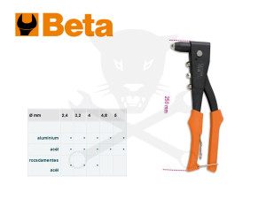 Popszegecshúzó, kézi karos 2.4 - 3.2 - 4.0 - 4.8 mm Beta