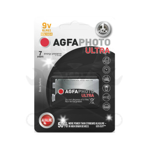 Elem 9V - 6LR61 - MN1604 - alkáli AgfaPhoto Ultra (AGFA-9V-A)
