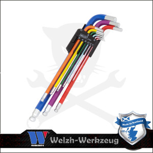 Imbuszkulcs készlet extra hosszú, gömbv. 1.5 - 10 mm - 9 r.- Welzh