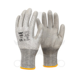 Kesztyű - szerelőkesztyű - szürke PU mártott vágásbizt. M-es 9-es