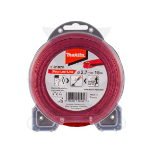 Fűkasza damil 2.7 mm x 15 méter RT Négylevelű profil Piros - Makita