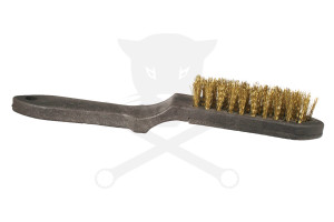 Drótkefe 5 soros műanyag nyelű sárgaréz