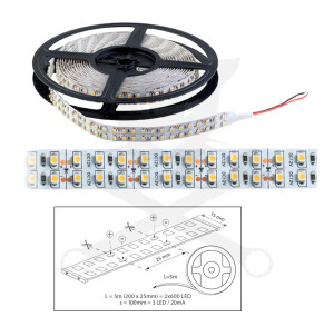Szalag LED 3528 beltéri 2x120 db/m - 3000K - ELMARK