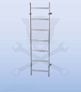 Aknalétra ACÉL létrafokos - 300 mm - 1x12 fokos - Krause STABILO