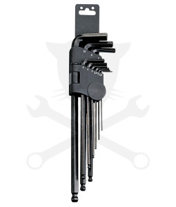 Imbuszkulcs készlet 9 db-os hosszú gömbvégű Genius