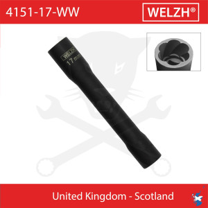 Csavarkiszedő és kerékőr leszedő kulcs 1/2" hosszú 17 mm