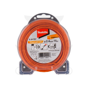 Fűkasza damil 2.4 mm x 15 méter RT Négylevelű profil Narancs - Makita