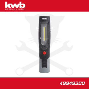 Szerelőlámpa LED 01 COB + 1 ledes dönthető akkus 422 lm - KWB