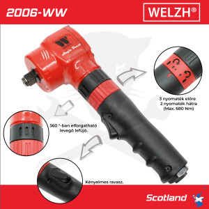 Légkulcs 1/2" 680 Nm "Rúd alakú" CSAK: 90 mm "A SAROK FENEVAD" Welzh