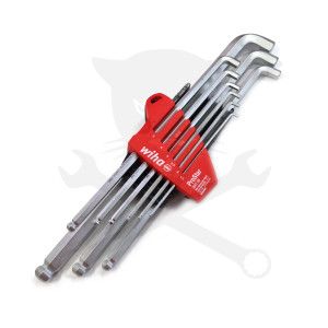 Imbuszkulcs készlet 9 db-os hosszú-rövis szár gömbvégű Prostar - Wiha (369TS9)
