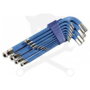 Imbuszkulcs készlet 13 db-os gömbvégű, mágneses - H2 - H19 - Laser