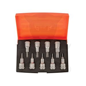 Rátűzőkulcs - crowa+bit 1/2" torx készlet 9 db-os