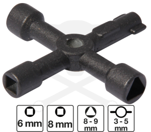 Kapcsolószekrény (karbantartó) kulcs - négyágú - BGS