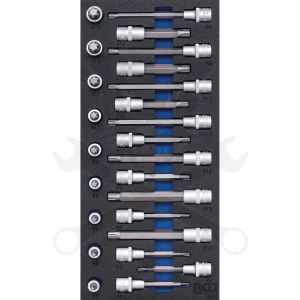 Tálcás BGS Bit imbusz készlet 25 db-os 1/3 - EVA tálcás