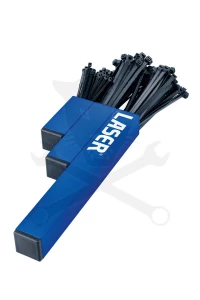 Kábelkötegelő készlet mágneses tartóval - Fekete - 200 db-os - Laser