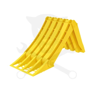 Kerék ék - támasztó ék - összecsukható műanyag sárga 463x198x228mm