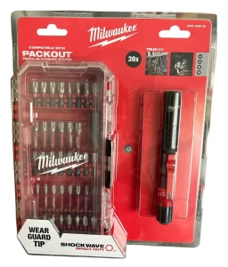 Bit készlet SHOCKWAVE - (PH-PZ-HEX-TX) 38 db-os+LED lámpa -Milwaukee
