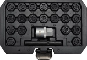 Kerékőr kulcs készlet BMW gyári kerékőrökhöz -lóhere minta- 22 db-os