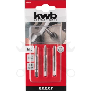 Menetfúró kézi készlet M05 x 0,8 - 3 db-os HSS - KWB