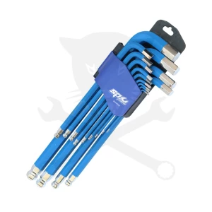 Imbuszkulcs készlet 13 db-os 2 - 19 mm, hosszított gömbvégű - SP Tools
